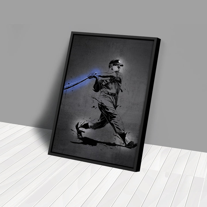 Mickey Mantle Neon Canvas Art | Modern Wall Decor for Yankees Fans - CanvasNeon