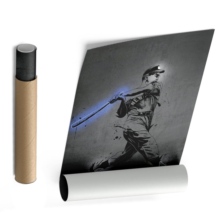 Mickey Mantle Neon Canvas Art | Modern Wall Decor for Yankees Fans - CanvasNeon