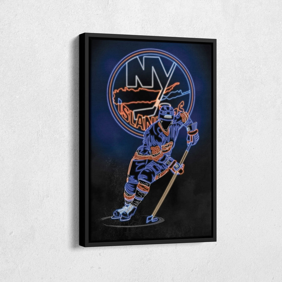 Mike Bossy Neon Canvas Art | Islanders Wall Decor - CanvasNeon