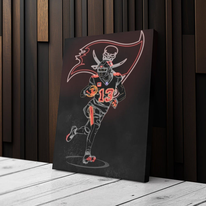 Mike Evans Neon Canvas Art | Buccaneers Wall Decor - CanvasNeon