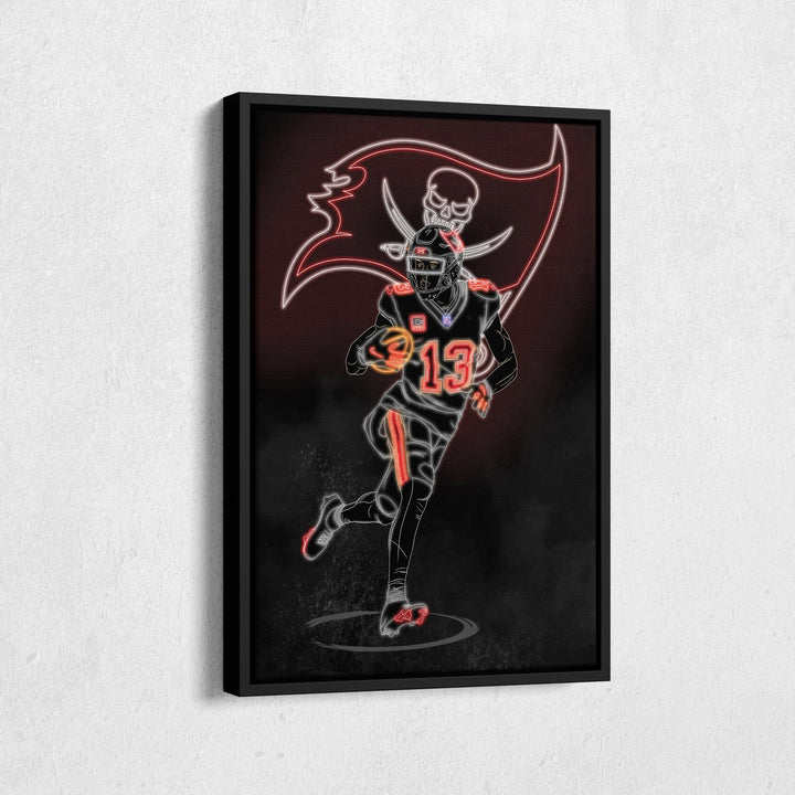 Mike Evans Neon Canvas Art | Buccaneers Wall Decor - CanvasNeon