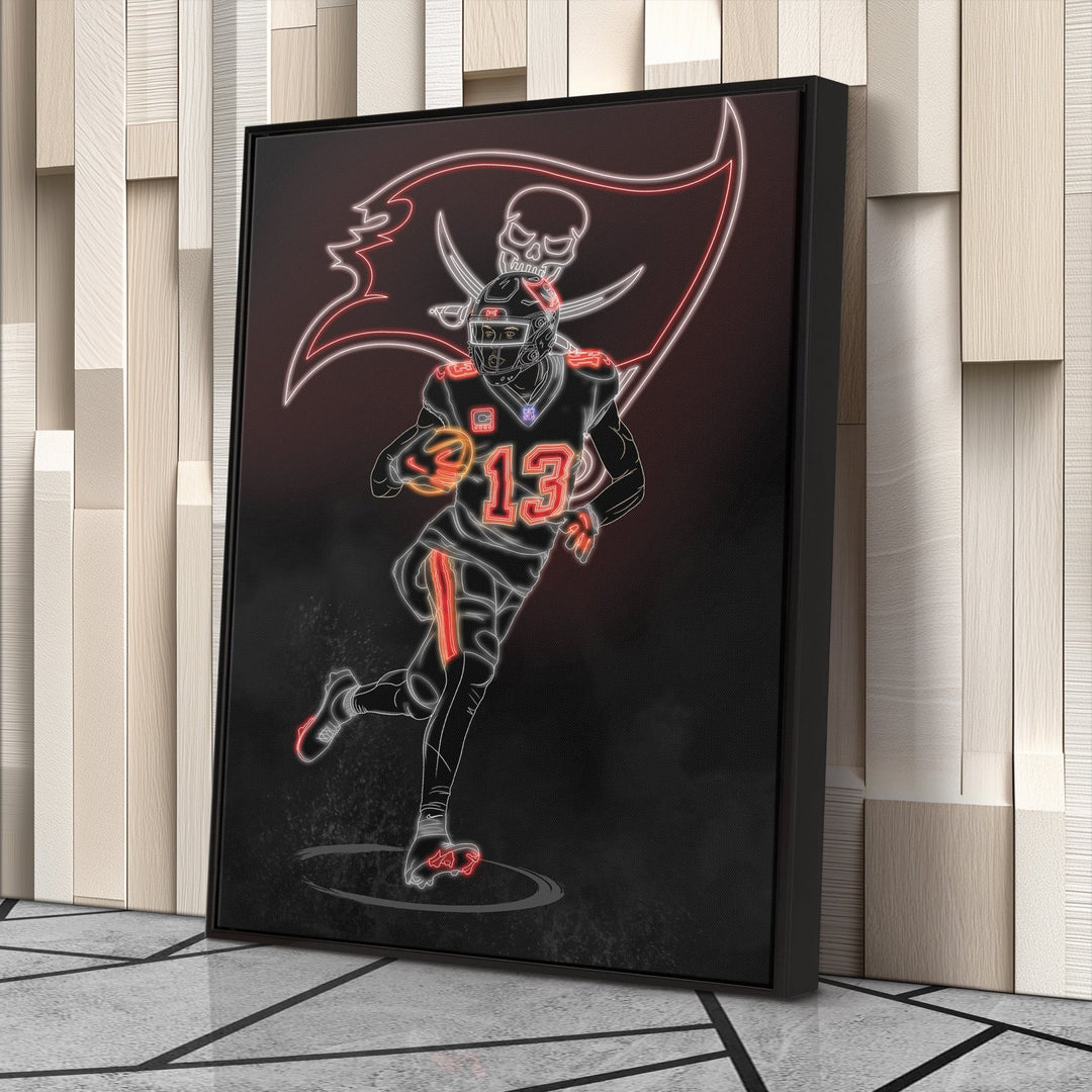 Mike Evans Neon Canvas Art | Buccaneers Wall Decor - CanvasNeon