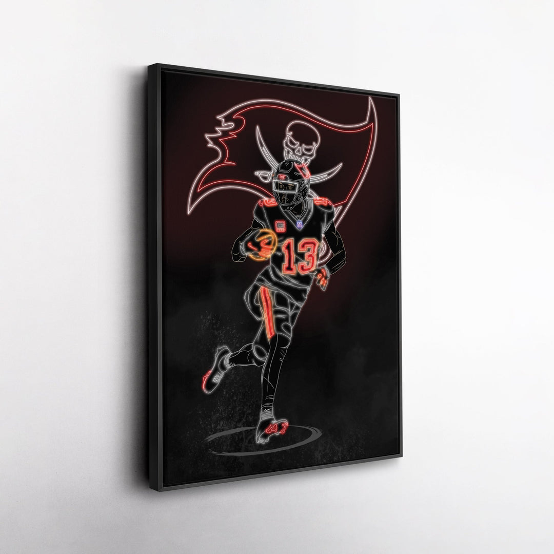 Mike Evans Neon Canvas Art | Buccaneers Wall Decor - CanvasNeon