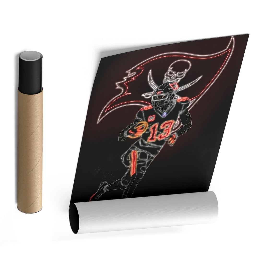 Mike Evans Neon Canvas Art | Buccaneers Wall Decor - CanvasNeon