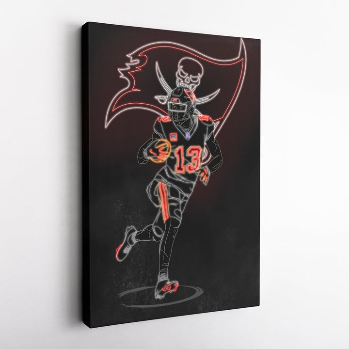 Mike Evans Neon Canvas Art | Buccaneers Wall Decor - CanvasNeon