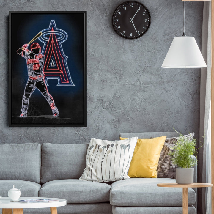 Mike Trout Neon Canvas Art | Angels Wall Decor - CanvasNeon