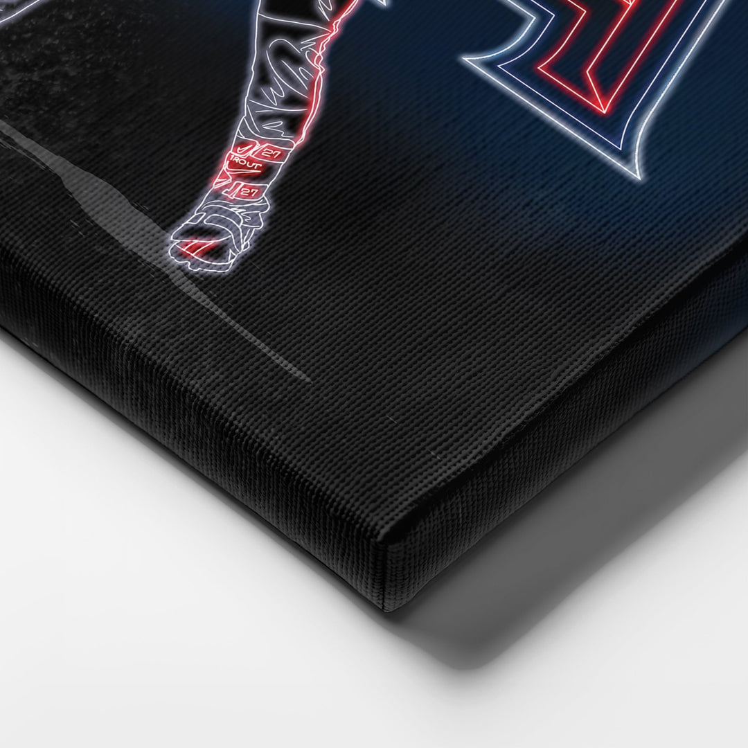 Mike Trout Neon Canvas Art | Angels Wall Decor - CanvasNeon