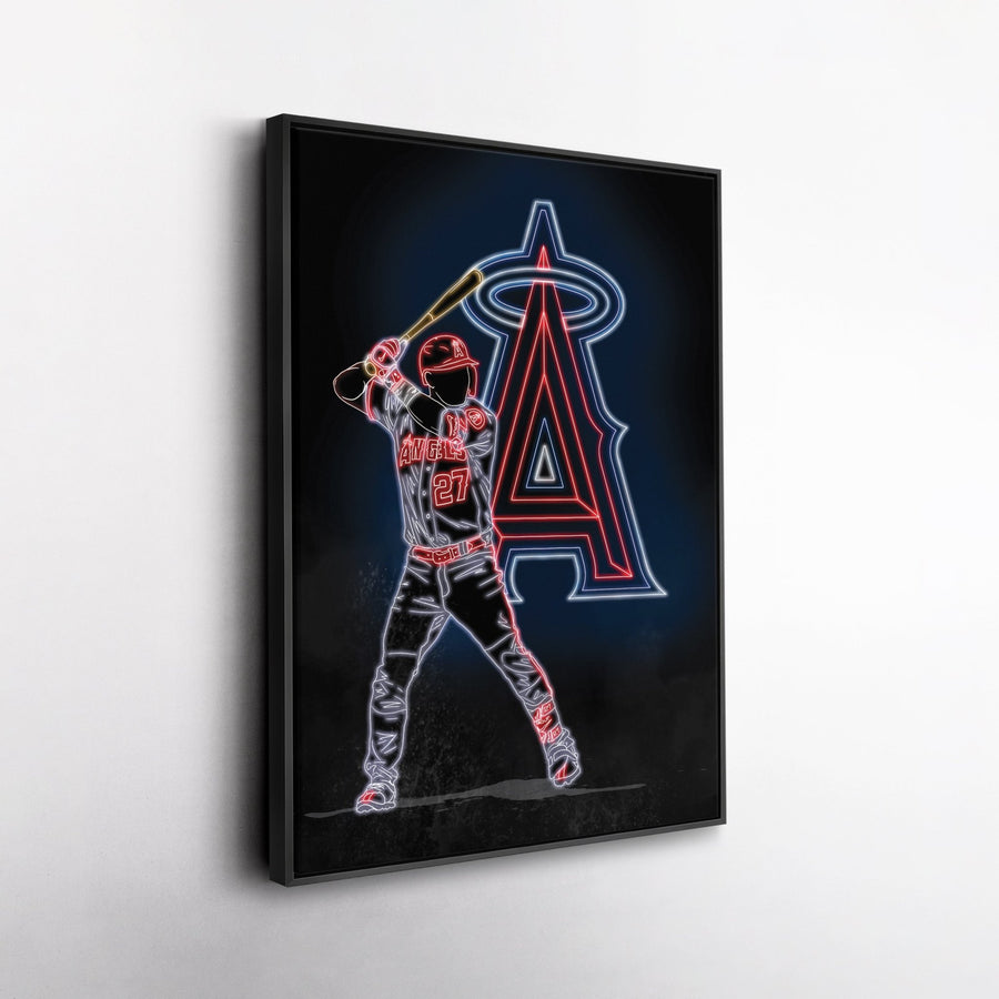 Mike Trout Neon Canvas Art | Angels Wall Decor - CanvasNeon