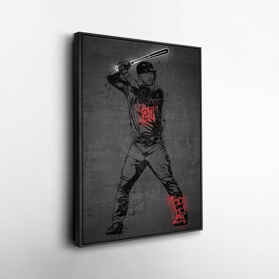 Mike Trout Neon Canvas Art | Modern Wall Decor for Angels Fans - CanvasNeon