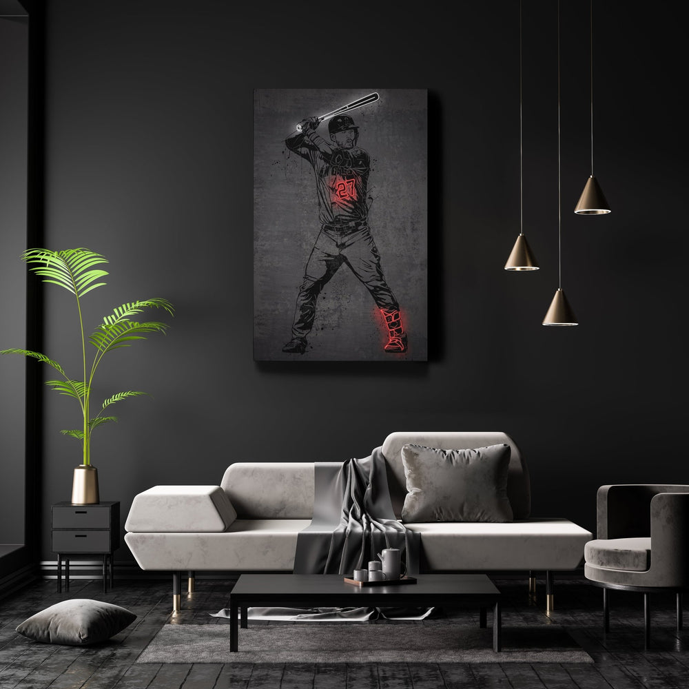 Mike Trout Neon Canvas Art | Modern Wall Decor for Angels Fans - CanvasNeon