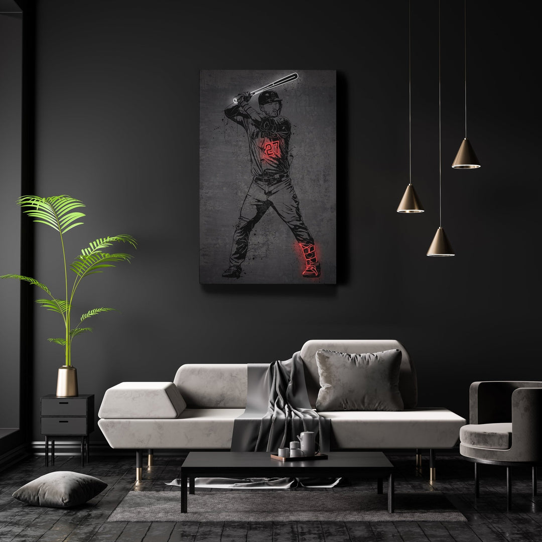 Mike Trout Neon Canvas Art | Modern Wall Decor for Angels Fans - CanvasNeon
