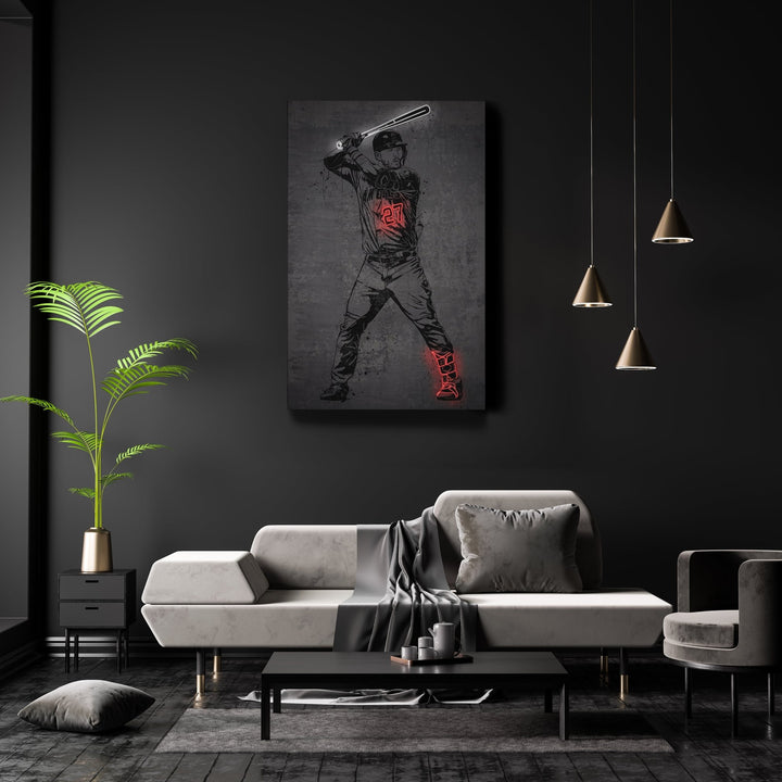 Mike Trout Neon Canvas Art | Modern Wall Decor for Angels Fans - CanvasNeon