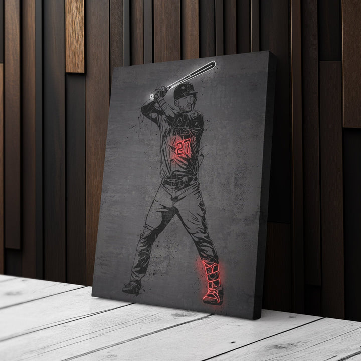 Mike Trout Neon Canvas Art | Modern Wall Decor for Angels Fans - CanvasNeon