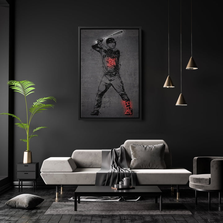 Mike Trout Neon Canvas Art | Modern Wall Decor for Angels Fans - CanvasNeon