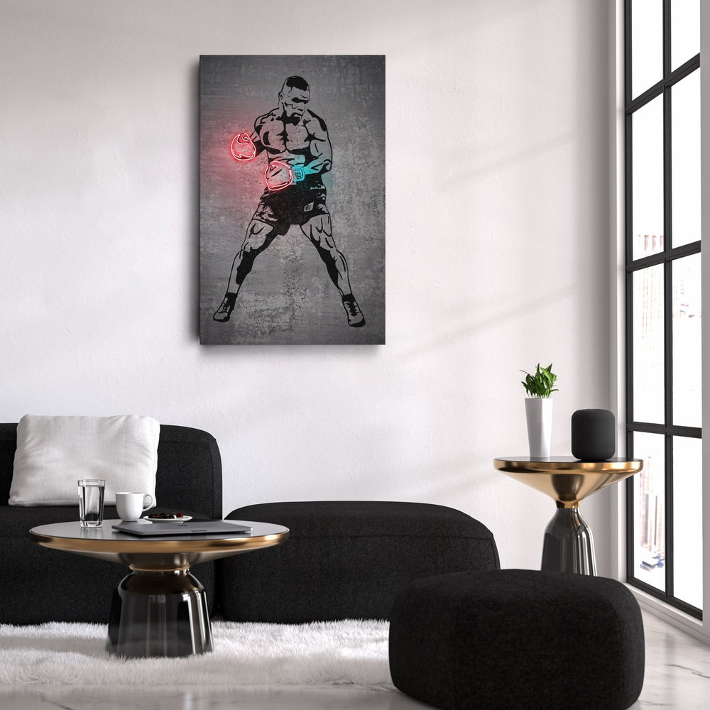 Mike Tyson Neon Canvas Art | Modern Wall Decor for Boxing Fans - CanvasNeon