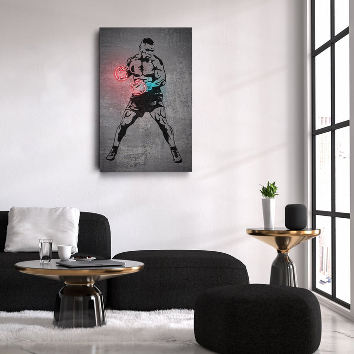 Mike Tyson Neon Canvas Art | Modern Wall Decor for Boxing Fans - CanvasNeon