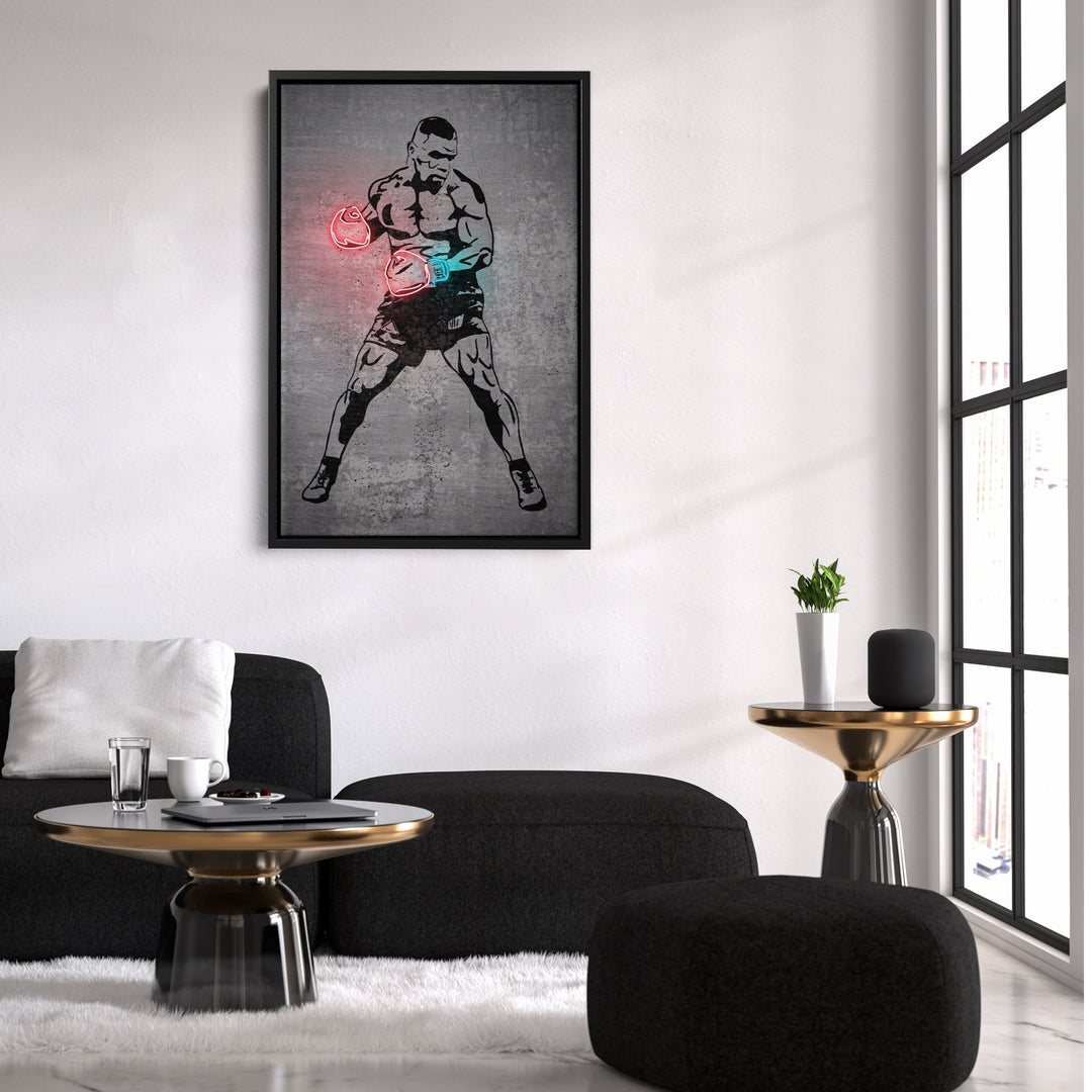 Mike Tyson Neon Canvas Art | Modern Wall Decor for Boxing Fans - CanvasNeon