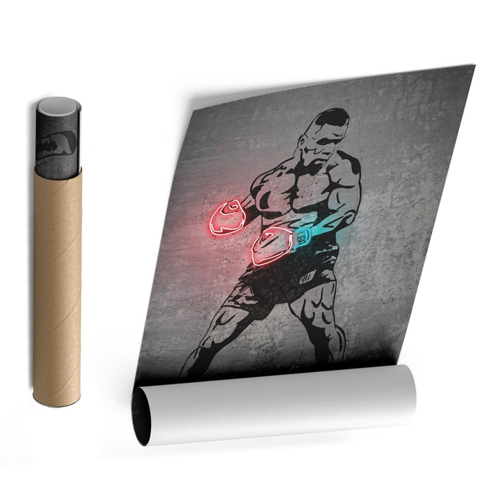 Mike Tyson Neon Canvas Art | Modern Wall Decor for Boxing Fans - CanvasNeon