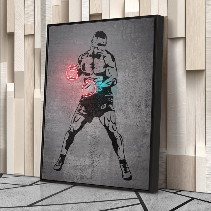 Mike Tyson Neon Canvas Art | Modern Wall Decor for Boxing Fans - CanvasNeon