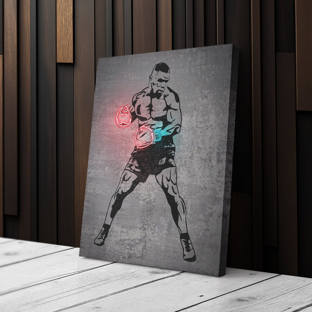 Mike Tyson Neon Canvas Art | Modern Wall Decor for Boxing Fans - CanvasNeon