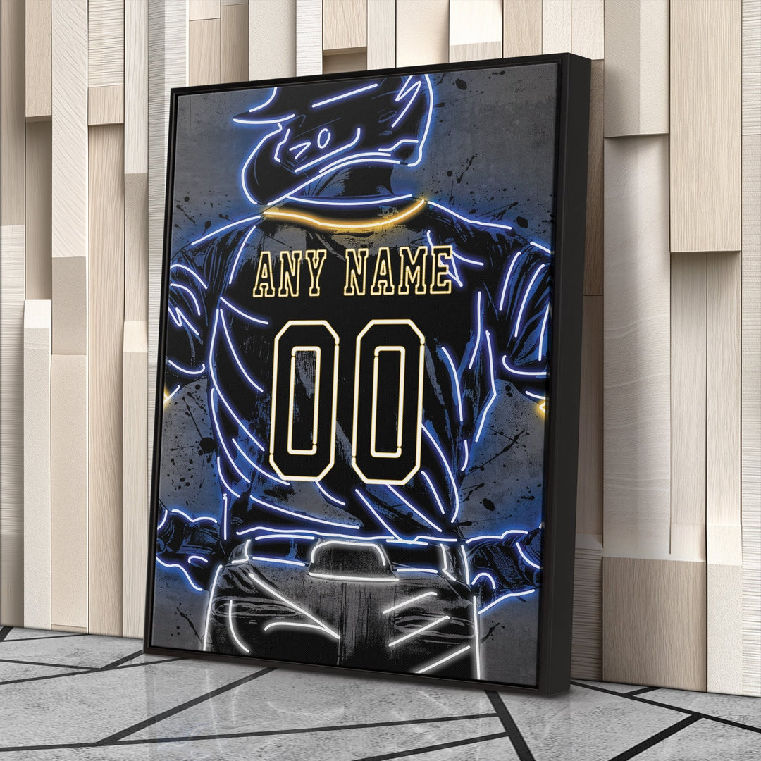 Milwaukee Brewers Custom Jersey Canvas | Neon Wall Art - CanvasNeon