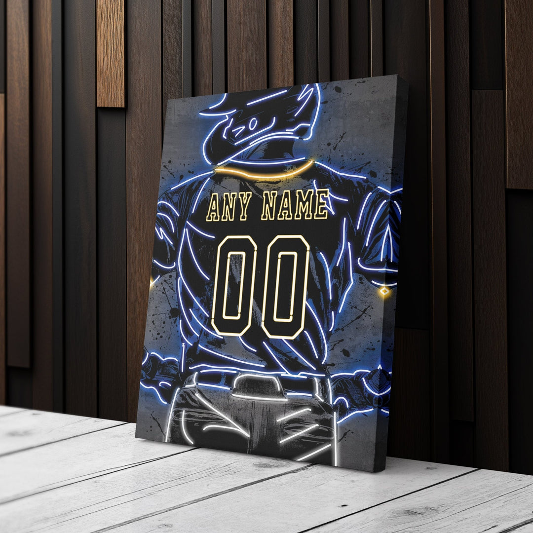 Milwaukee Brewers Custom Jersey Canvas | Neon Wall Art - CanvasNeon