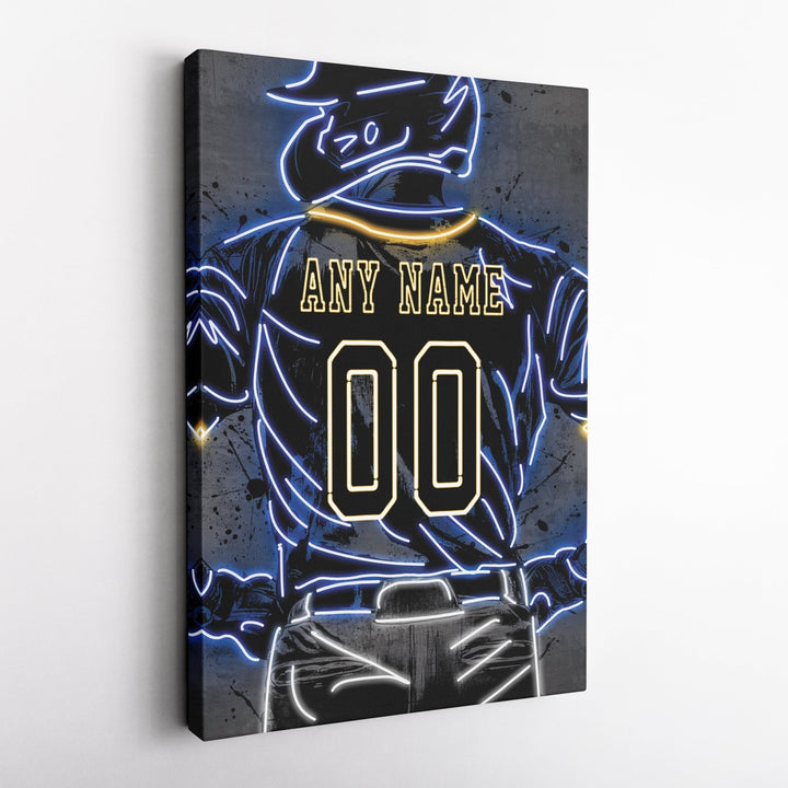 Milwaukee Brewers Custom Jersey Canvas | Neon Wall Art - CanvasNeon