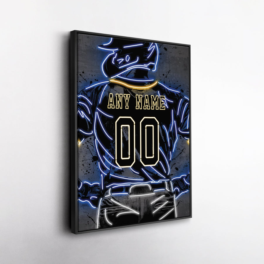Milwaukee Brewers Custom Jersey Canvas | Neon Wall Art - CanvasNeon