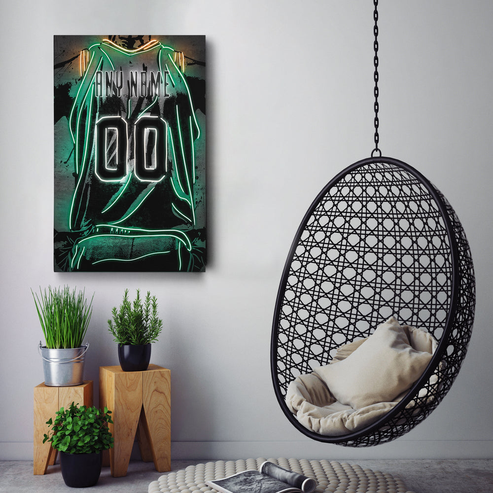 Milwaukee Bucks Custom Jersey Canvas | Neon Wall Art - CanvasNeon