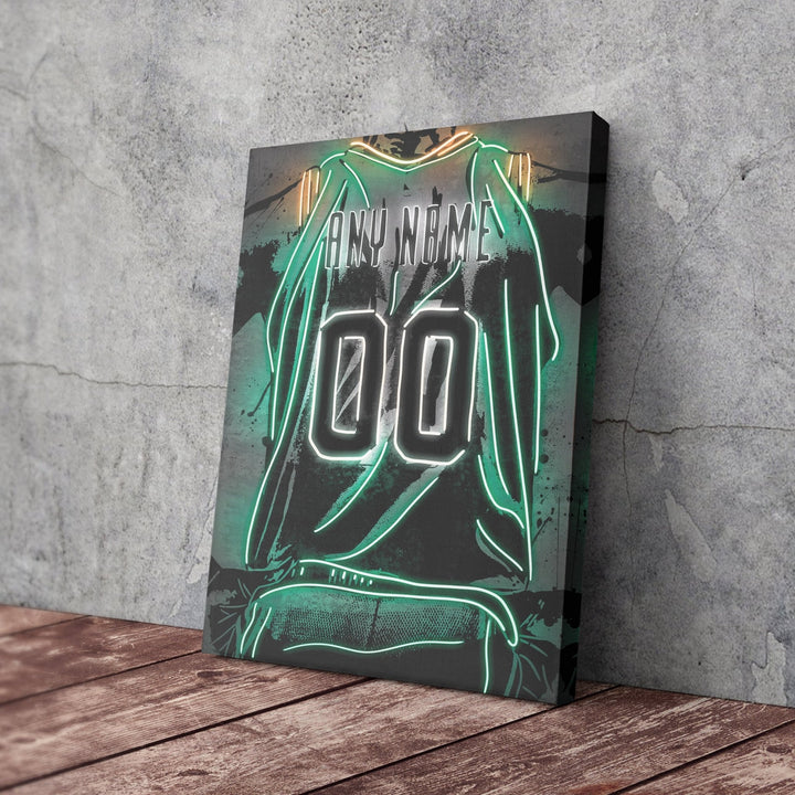Milwaukee Bucks Custom Jersey Canvas | Neon Wall Art - CanvasNeon