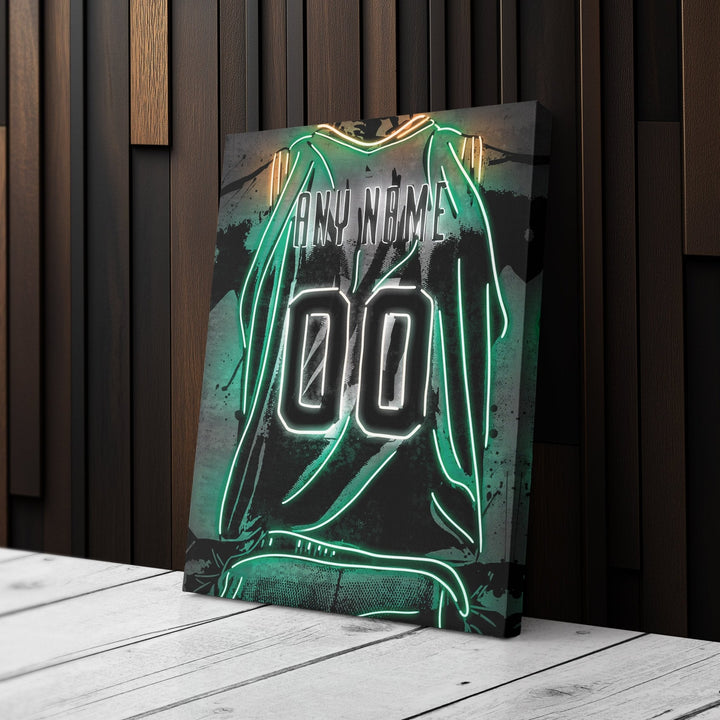Milwaukee Bucks Custom Jersey Canvas | Neon Wall Art - CanvasNeon