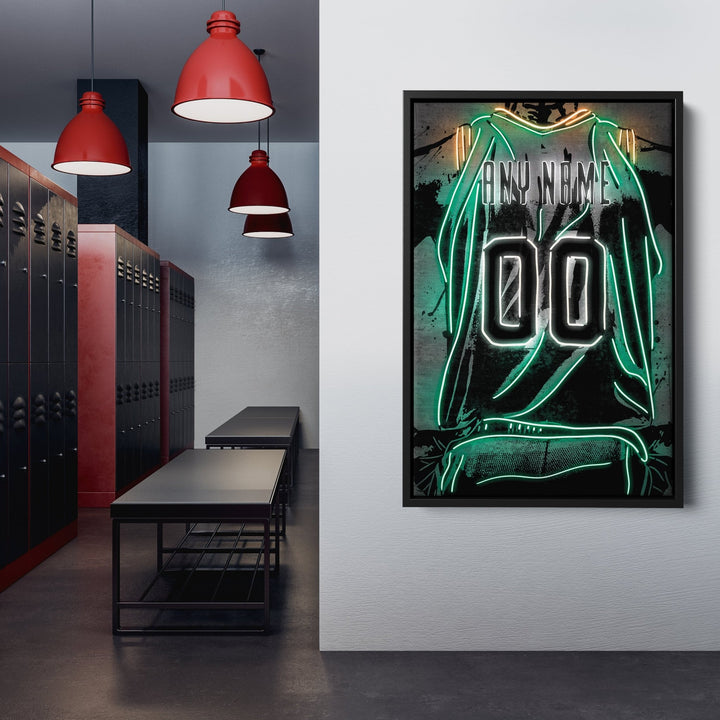 Milwaukee Bucks Custom Jersey Canvas | Neon Wall Art - CanvasNeon