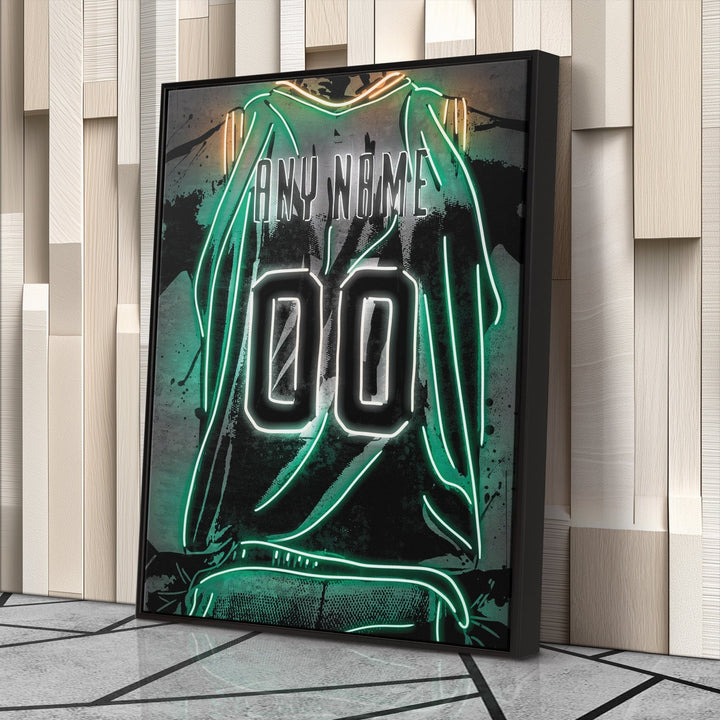 Milwaukee Bucks Custom Jersey Canvas | Neon Wall Art - CanvasNeon