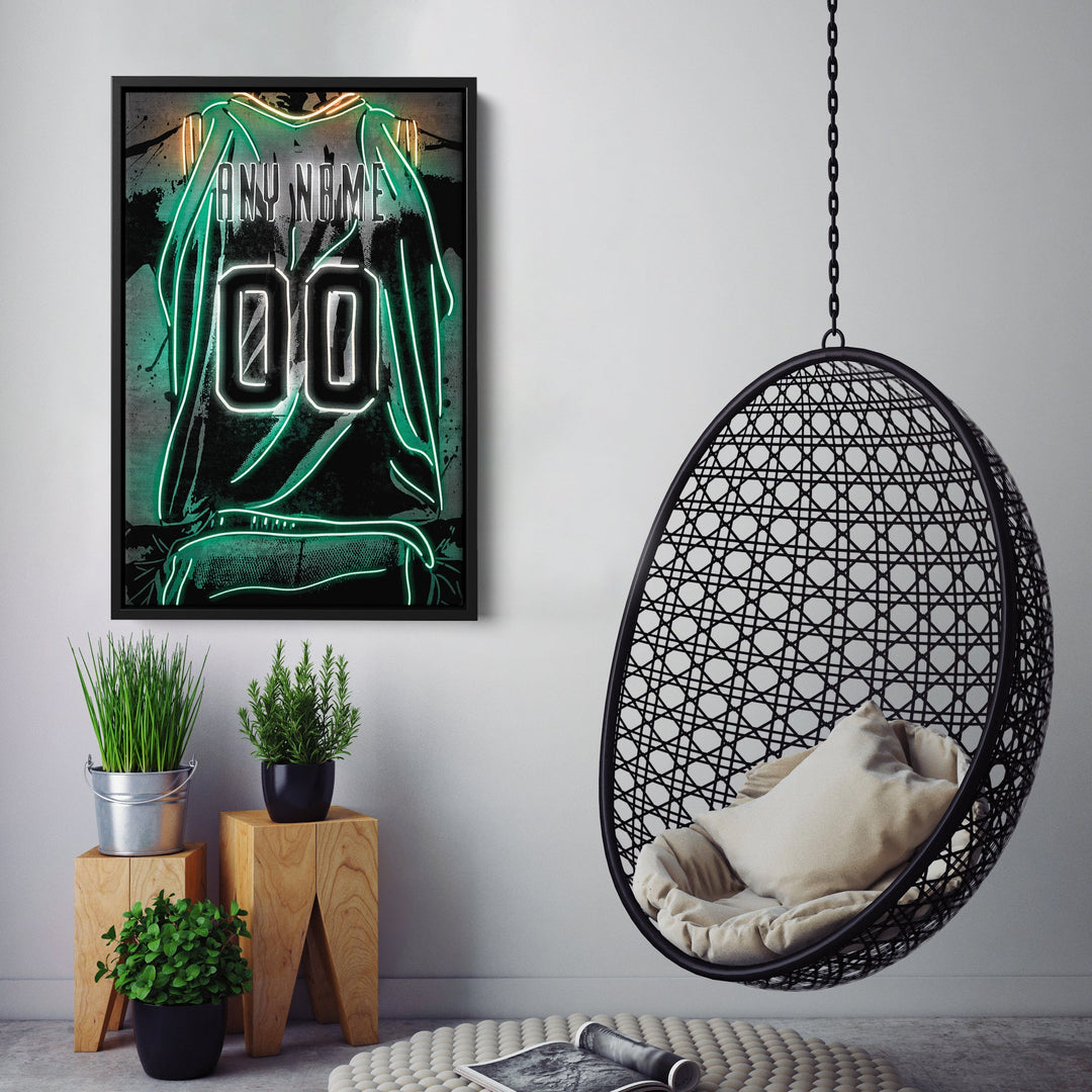 Milwaukee Bucks Custom Jersey Canvas | Neon Wall Art - CanvasNeon