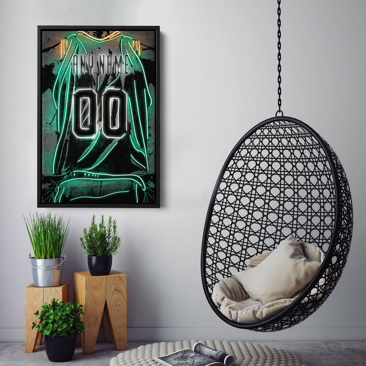 Milwaukee Bucks Custom Jersey Canvas | Neon Wall Art - CanvasNeon