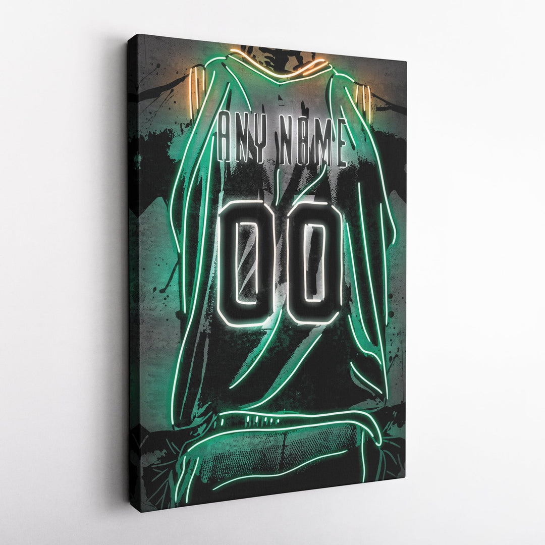 Milwaukee Bucks Custom Jersey Canvas | Neon Wall Art - CanvasNeon