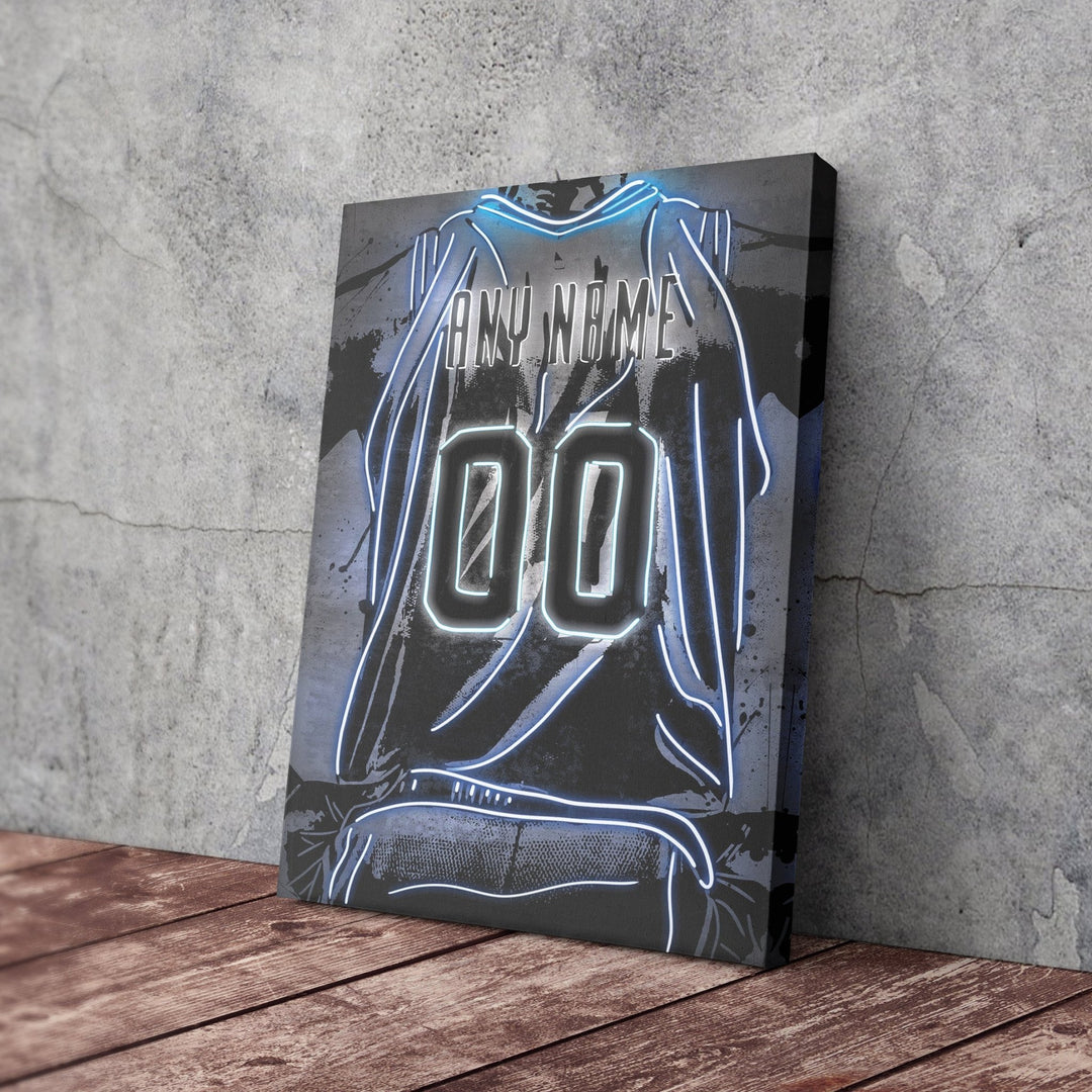 Minnesota Timberwolves Custom Jersey Canvas | Neon Wall Art - CanvasNeon