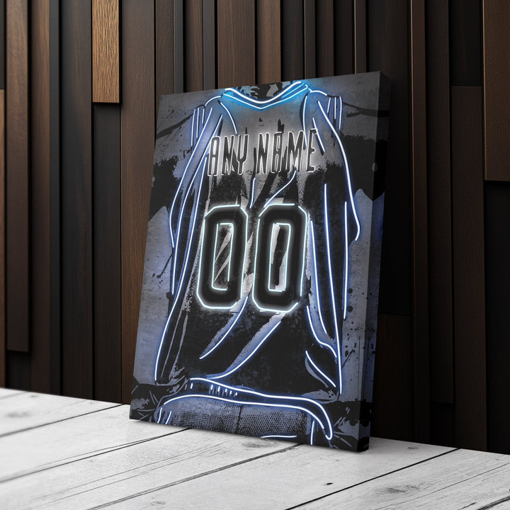 Minnesota Timberwolves Custom Jersey Canvas | Neon Wall Art - CanvasNeon