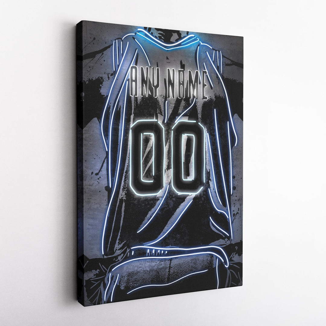 Minnesota Timberwolves Custom Jersey Canvas | Neon Wall Art - CanvasNeon