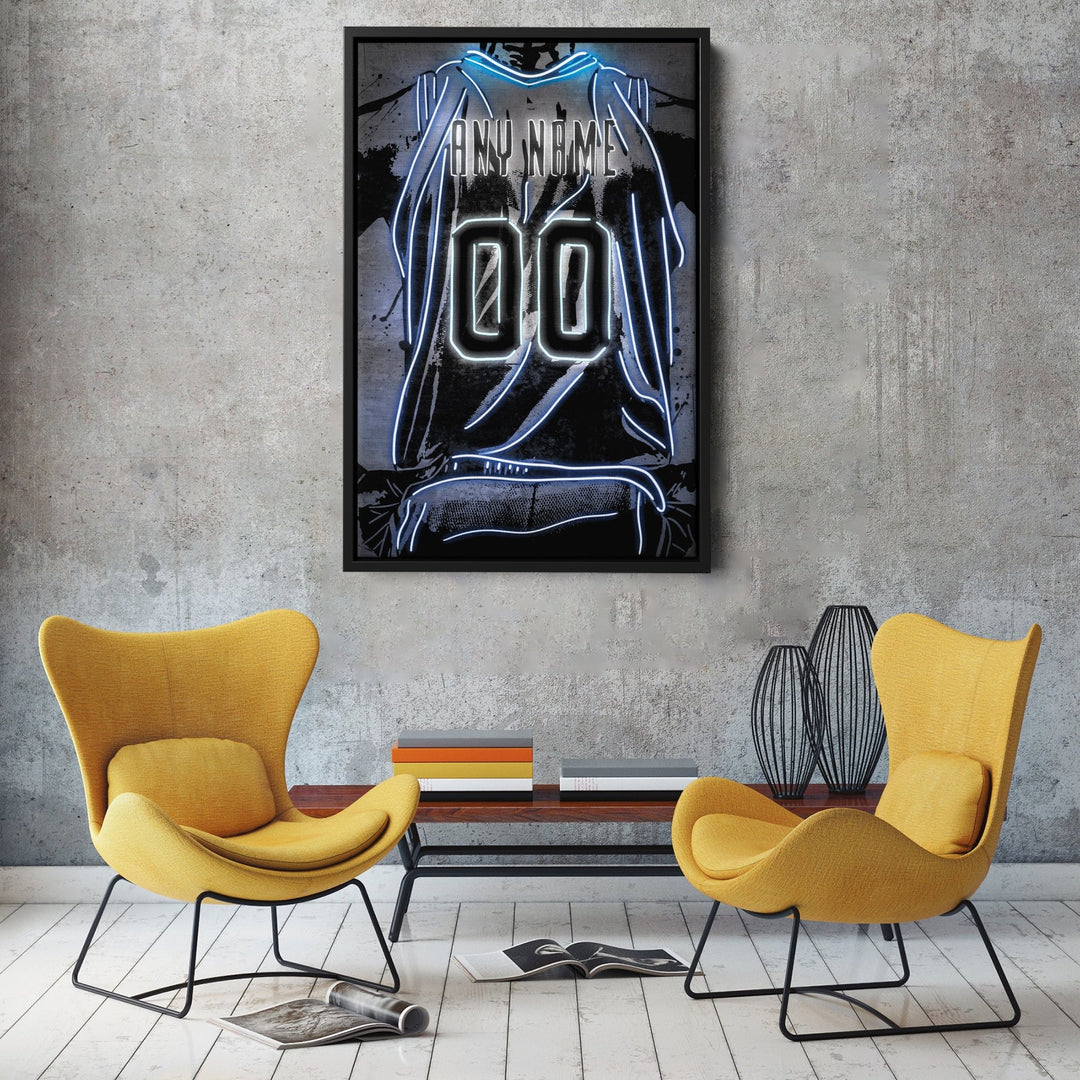 Minnesota Timberwolves Custom Jersey Canvas | Neon Wall Art - CanvasNeon