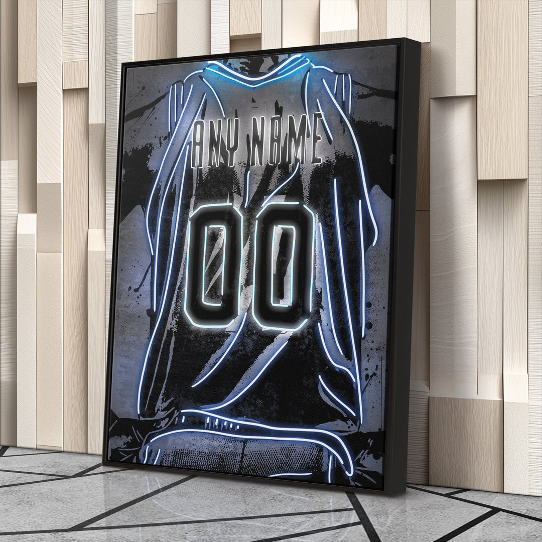 Minnesota Timberwolves Custom Jersey Canvas | Neon Wall Art - CanvasNeon