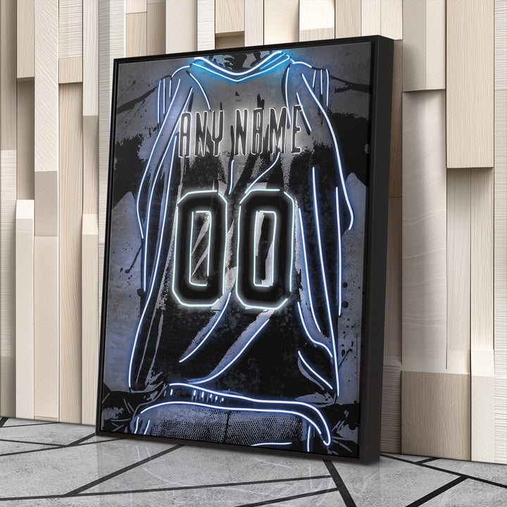Minnesota Timberwolves Custom Jersey Canvas | Neon Wall Art - CanvasNeon