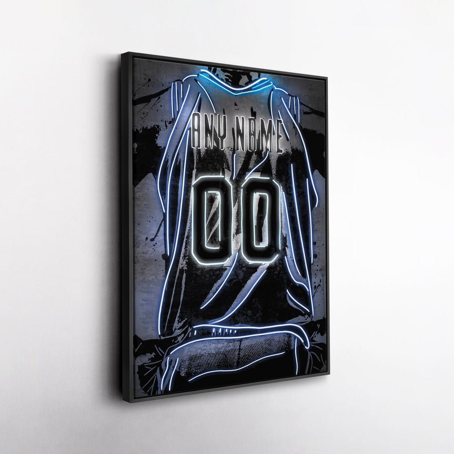 Minnesota Timberwolves Custom Jersey Canvas | Neon Wall Art - CanvasNeon