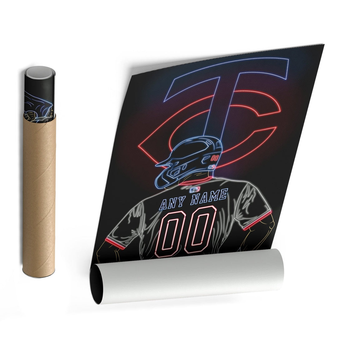 Minnesota Twins Personalized Jersey Canvas | Neon Wall Art - CanvasNeon