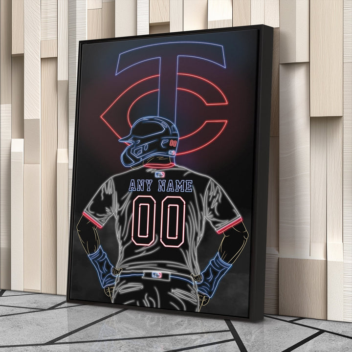 Minnesota Twins Personalized Jersey Canvas | Neon Wall Art - CanvasNeon