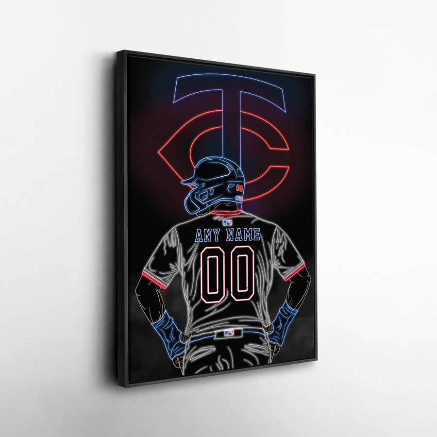 Minnesota Twins Personalized Jersey Canvas | Neon Wall Art - CanvasNeon