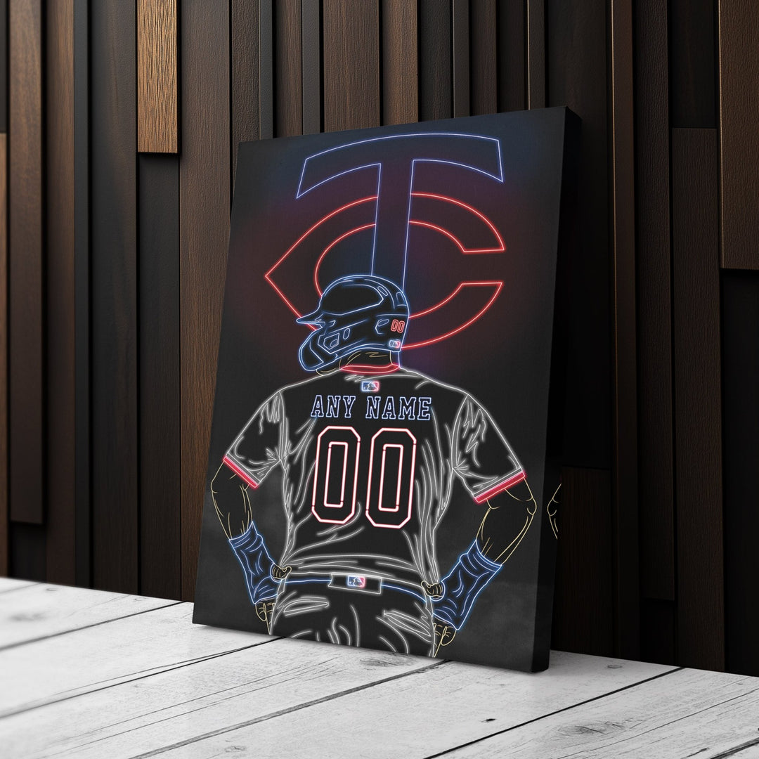 Minnesota Twins Personalized Jersey Canvas | Neon Wall Art - CanvasNeon