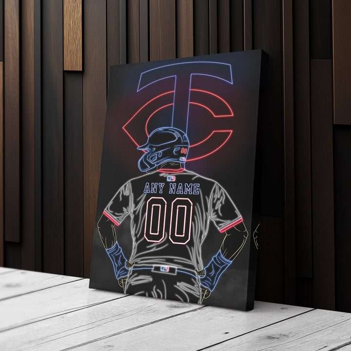 Minnesota Twins Personalized Jersey Canvas | Neon Wall Art - CanvasNeon