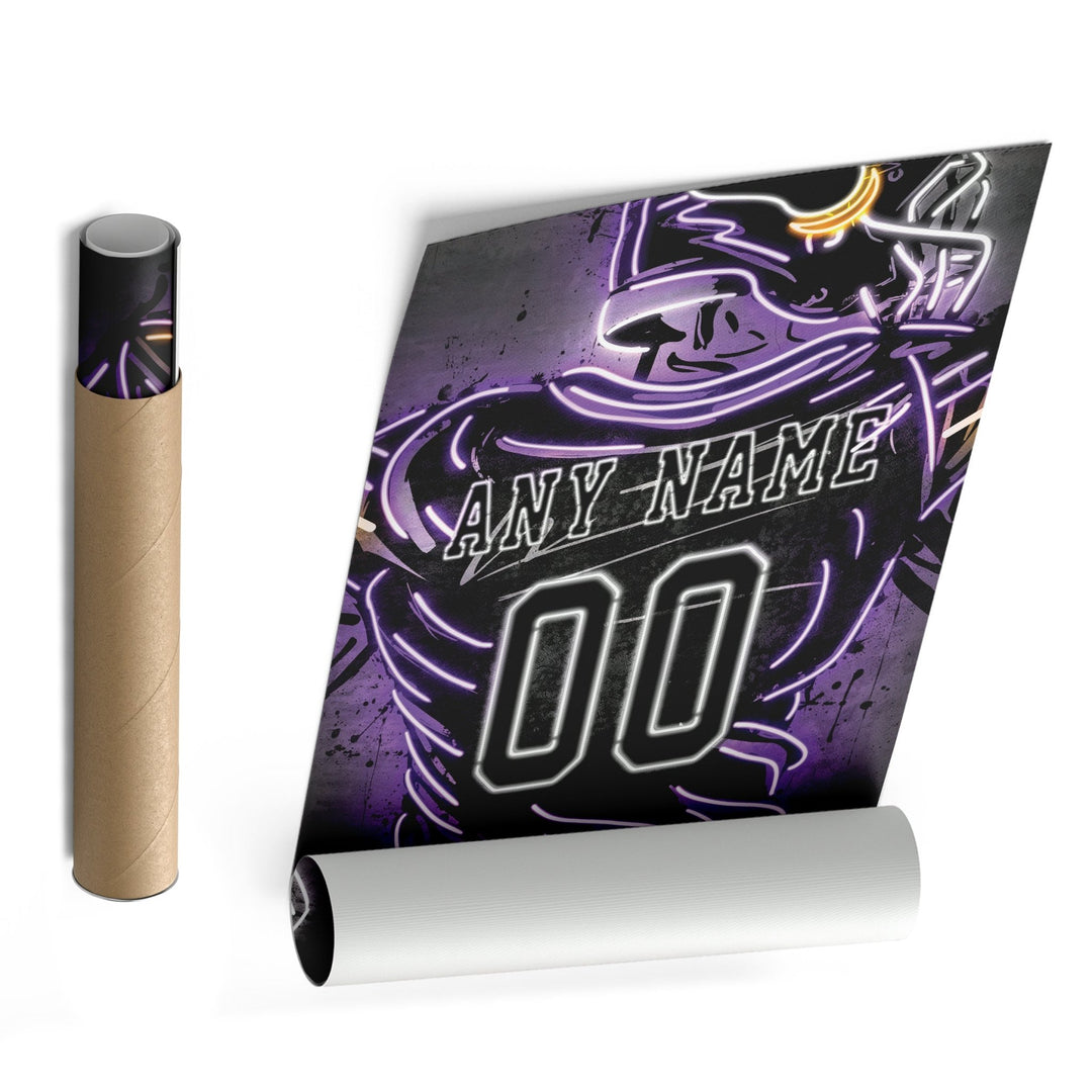 Minnesota Vikings Custom Jersey Canvas | Neon Wall Art - CanvasNeon