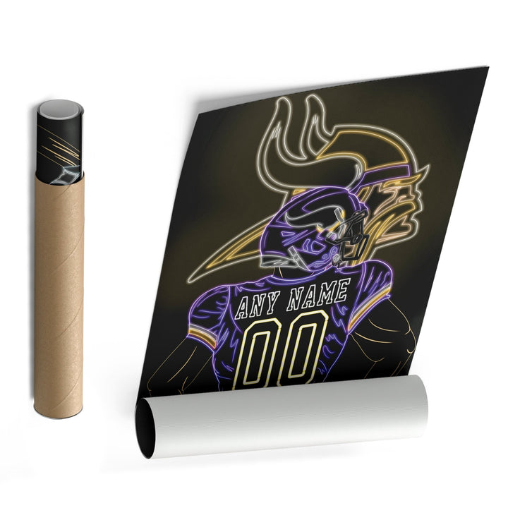 Minnesota Vikings Personalized Jersey Canvas | Neon Wall Art - CanvasNeon
